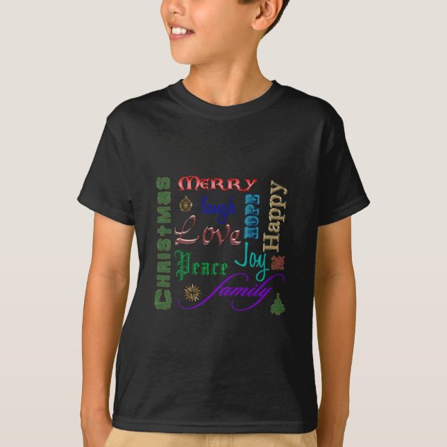 Christmas Word Picture Color T-Shirt (Front)