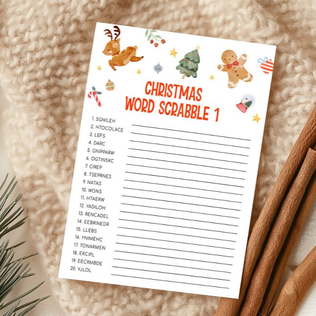 Christmas Word Scrabble Game Holiday Card (Christmas Party Games )