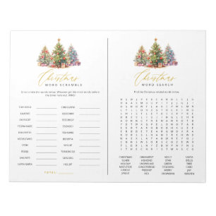 Christmas Word Scramble Word Search Tear Away Game Notepad