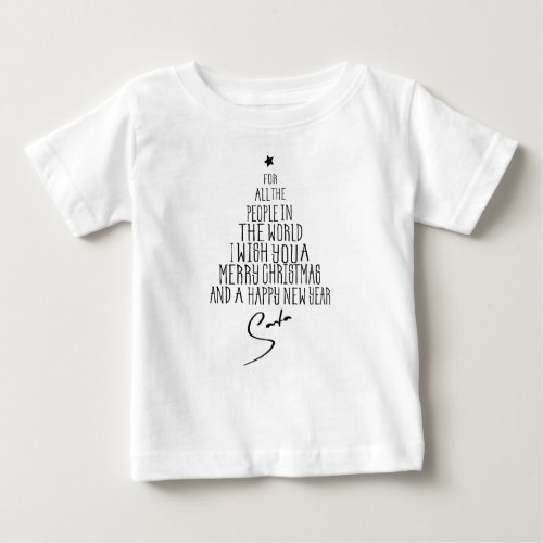 Christmas Word Tree Baby T_Shirt