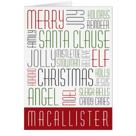 Christmas Words Cards (Front)