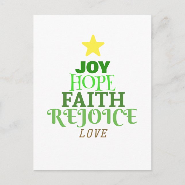 Christmas Words Christmas Tree Holiday Postcard (Front)