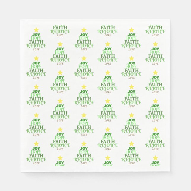 Christmas Words Christmas Tree Napkins (Front)