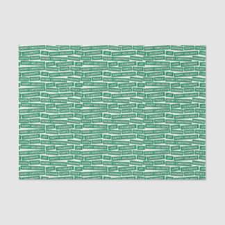 Christmas Words Green and White Tissue Paper