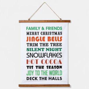 CHRISTMAS WORDS HANGING TAPESTRY