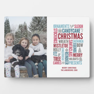 Christmas Words Holiday Photo Tabletop Plaque