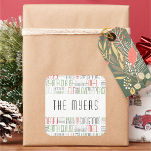 Christmas Words - Holidayzfordayz Square Sticker