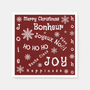 Christmas words napkins