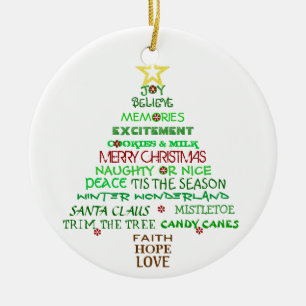 Christmas Words Tree Ornament