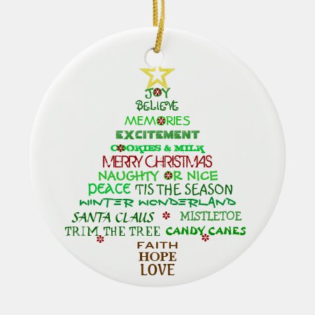 Christmas Words Tree Ornament