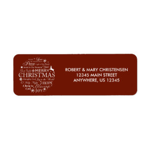 Christmas Words Typography Circle Label