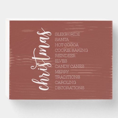 Christmas Words Wooden Box Sign