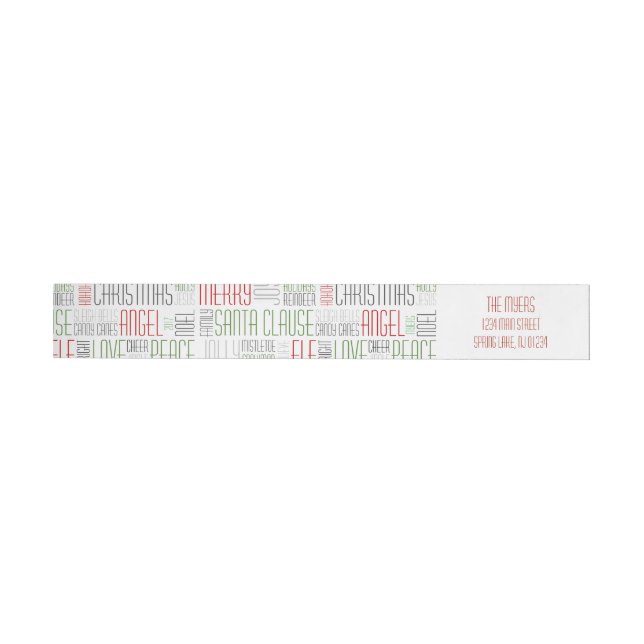 Christmas Words Wrap Around Label- Holidayzfordayz Label (Individual)