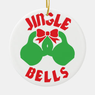 Christmas Workout Motivation Jingle "Kettle Bells" Ceramic Ornament