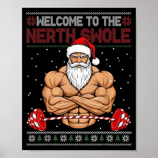 Christmas Workout Welcome To North Swole Xmas Gym  Poster (Front)