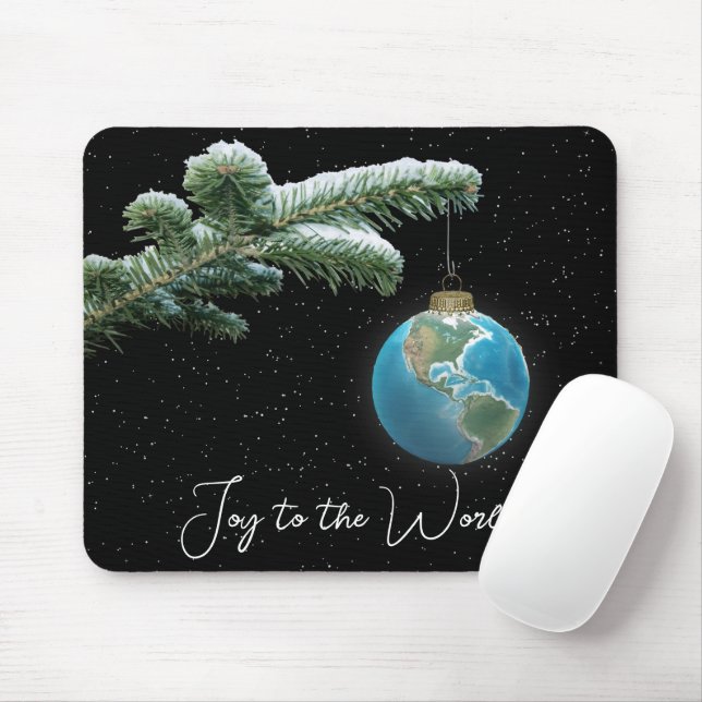 Christmas World Globe Ornament Mouse Pad (With Mouse)