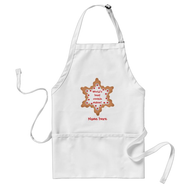 Christmas Worlds best cookie maker Adult Apron (Front)