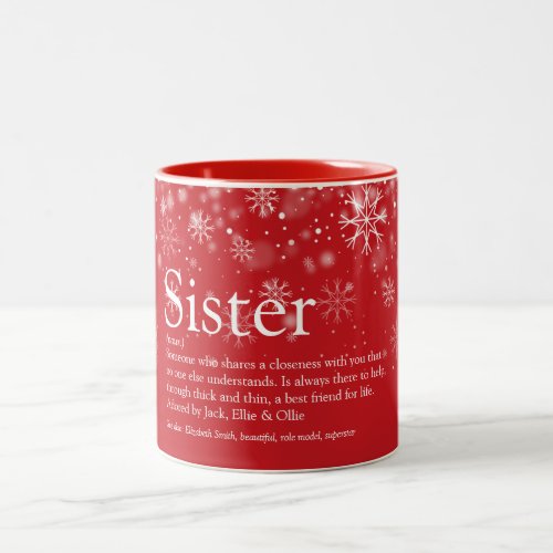Christmas Worlds Best Ever Sister Definition Two_Tone Coffee Mug