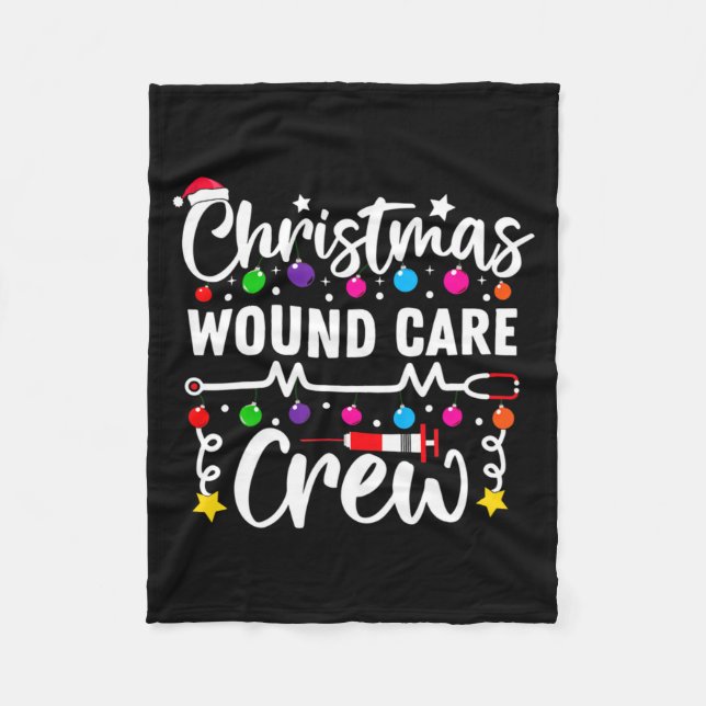Christmas Wound Care Crew Nurse Xmas Nursing Rn Lp Fleece Blanket (Front)