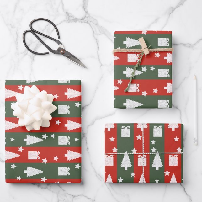 Christmas Wrap Paper Flat Sheet (Set of 3) (Front)