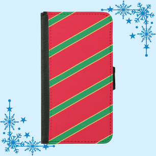 Christmas Wrap Red Green and Gold iPhone Wallet Ca