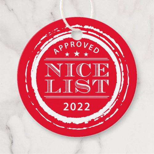 CHRISTMAS WRAPPING funny nice list stamp red Favor Tags