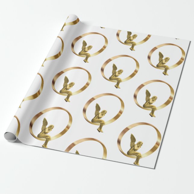 Christmas Wrapping Paper Angel (Unrolled)
