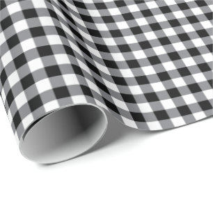 Christmas Wrapping Paper-Black Country Plaid Wrapping Paper