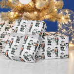 Christmas wrapping paper, Camo Christmas Wrapping Paper<br><div class="desc">Christmas wrapping paper. Show off your holiday spirit with this delightful design featuring a camouflage Santa Claus,  snowman,  and nutcracker. A great addition to wrapping paper collection,  sure to delight your gift recipients.</div>