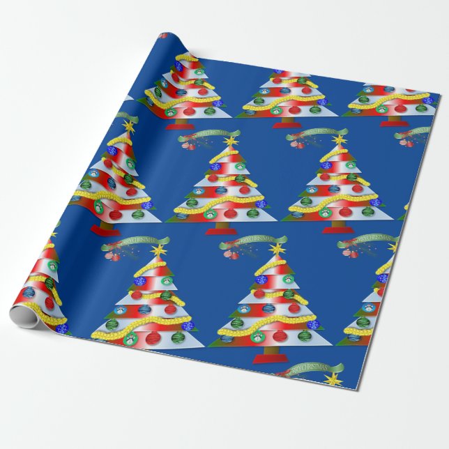 Christmas Wrapping Paper Christmas Tree (Unrolled)