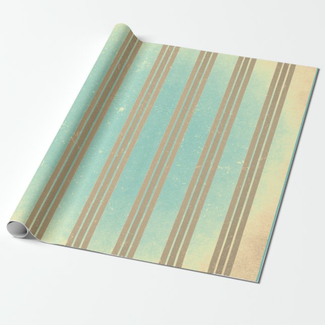 CHRISTMAS WRAPPING PAPER DISTRESSED STRIPES  (Unrolled)