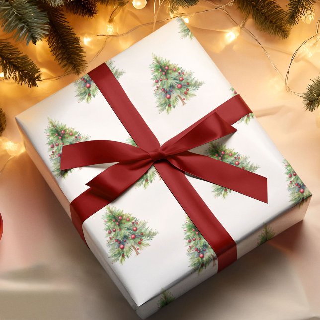 Christmas Wrapping Paper - Elegant Watercolor Pine (Creator Uploaded)