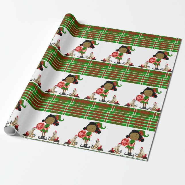 Christmas Wrapping Paper Elf (Unrolled)