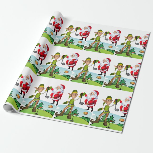 Christmas Wrapping Paper Elf (Unrolled)