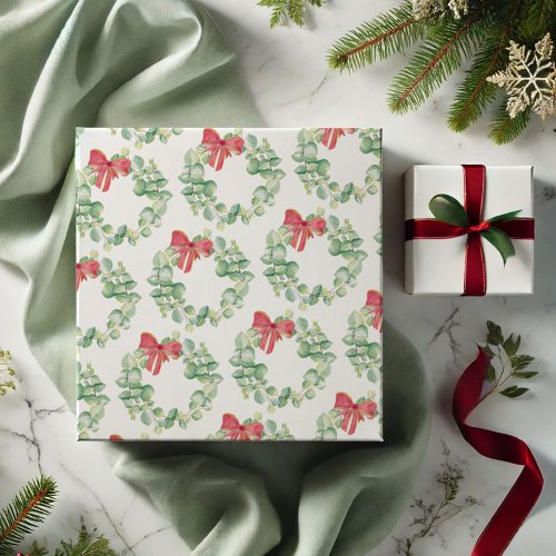 Christmas Wrapping Paper Festive Wreath Pattern