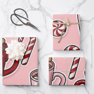 Christmas Wrapping Paper Flat Sheet Set
