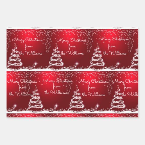 Christmas Wrapping Paper Flat Sheet Set of 3