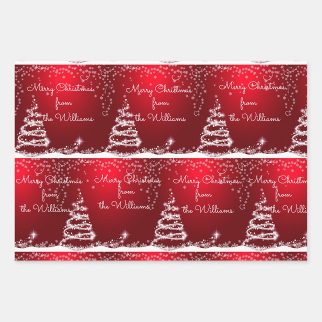 Christmas Wrapping Paper Flat Sheet Set of 3 (Front)