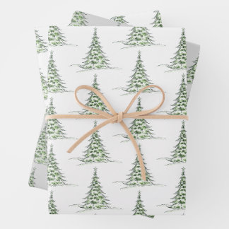 Christmas Wrapping Paper Flat Sheet Set of 3