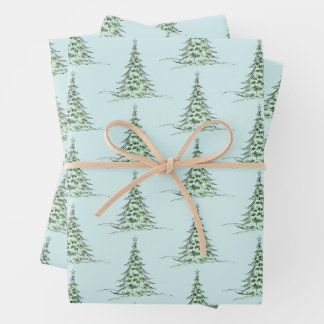Christmas Wrapping Paper Flat Sheet Set of 3