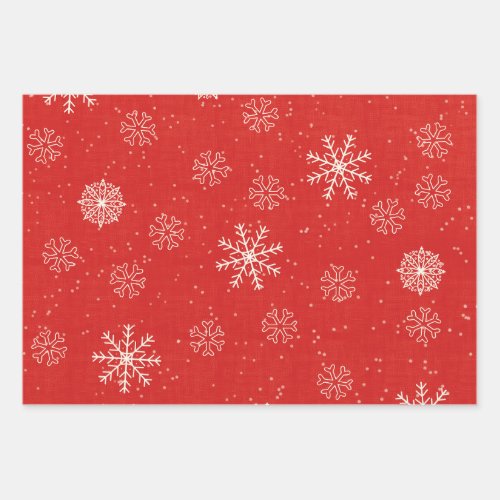 Christmas  Wrapping Paper Flat Sheet Set of 3