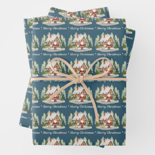 Christmas Wrapping Paper - Fun Santa Reindeer