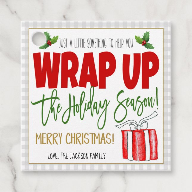 Christmas Wrapping Paper Gift Tag (Front)