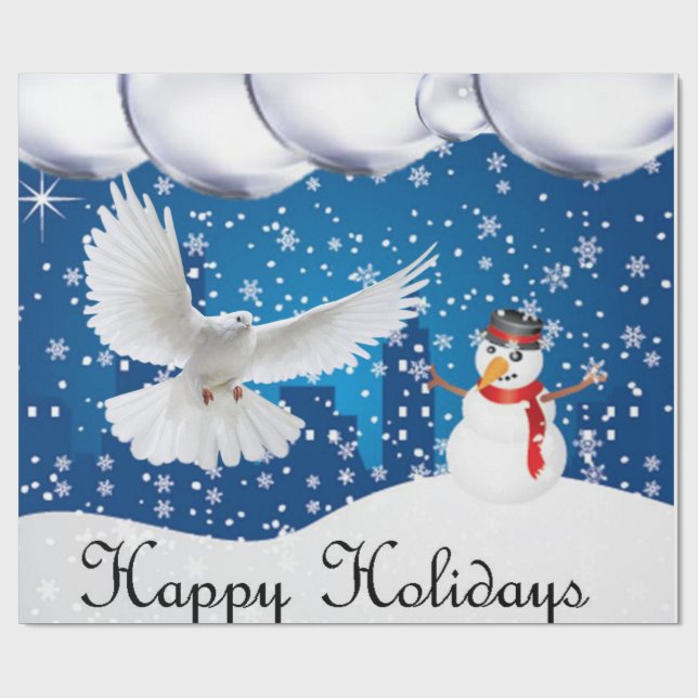 Christmas Wrapping Paper Happy Holidays (Flat)