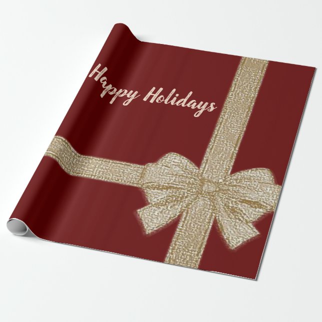 Christmas Wrapping Paper Happy Holidays (Unrolled)