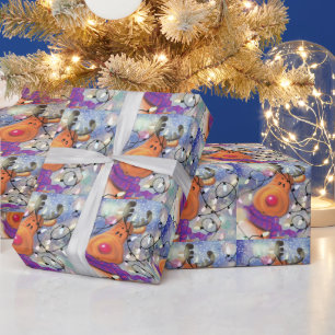 Christmas Wrapping Paper Happy Reindeer - Funny