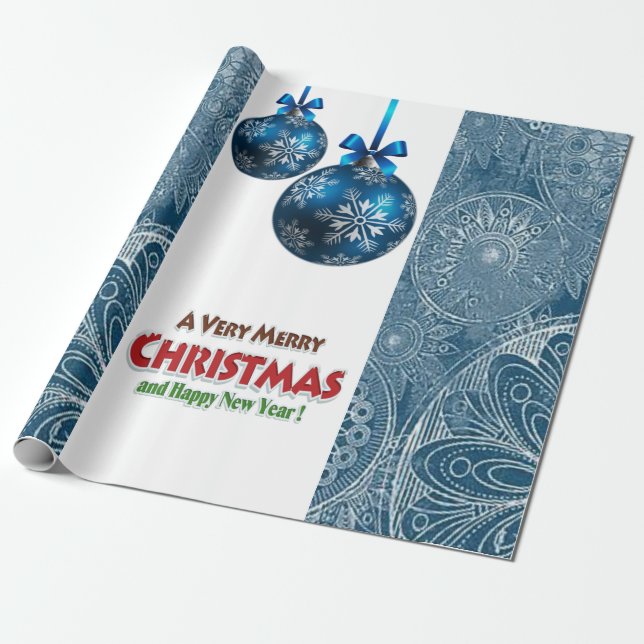 Christmas Wrapping Paper Merry Christmas (Unrolled)