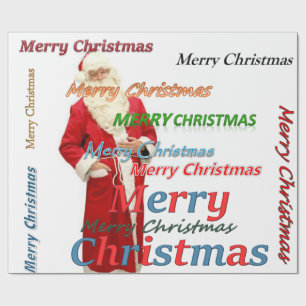Christmas Wrapping Paper Merry Christmas Santa
