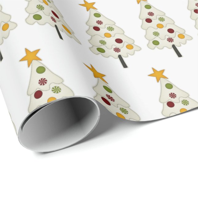 Christmas Wrapping Paper - Modern Christmas Tree's (Roll Corner)