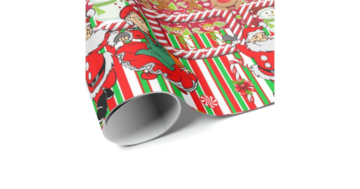 Christmas Wrapping Paper Mrs. Claus Santa | Zazzle